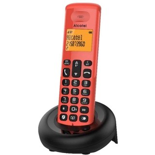 Téléphone DECT Alcatel E160 Identifiant d'appels 50 entrées Noir Rouge