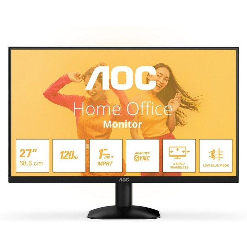 Moniteur AOC 27" 1080P 100 Hz VA FreeSync sans cadre FlickerFree Low Blue Light