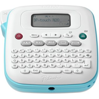 Imprimante d'étiquettes portable Brother PT-N20, découpe manuelle, écran LCD bleu/blanc