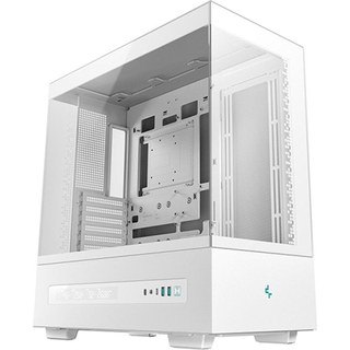 Boîtier tour ATX blanc DeepCool CH690 avec fenêtre latérale, écran LCD, extension USB-C, 8