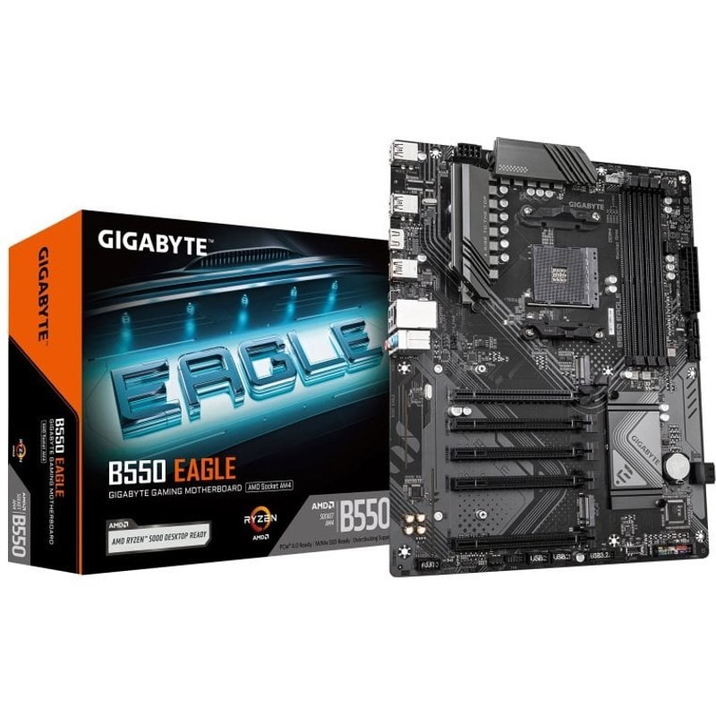 Carte mère Gigabyte B550 ATX AM4 B550 EAGLE DDR4 128 Go PCIe 4.0 USB 3.2 RAID