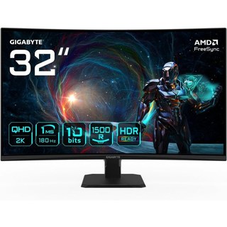 Moniteur incurvé VA Gigabyte 31,5 pouces QHD 180 Hz, FreeSync HDR 1 ms, Eyesafe 2.0