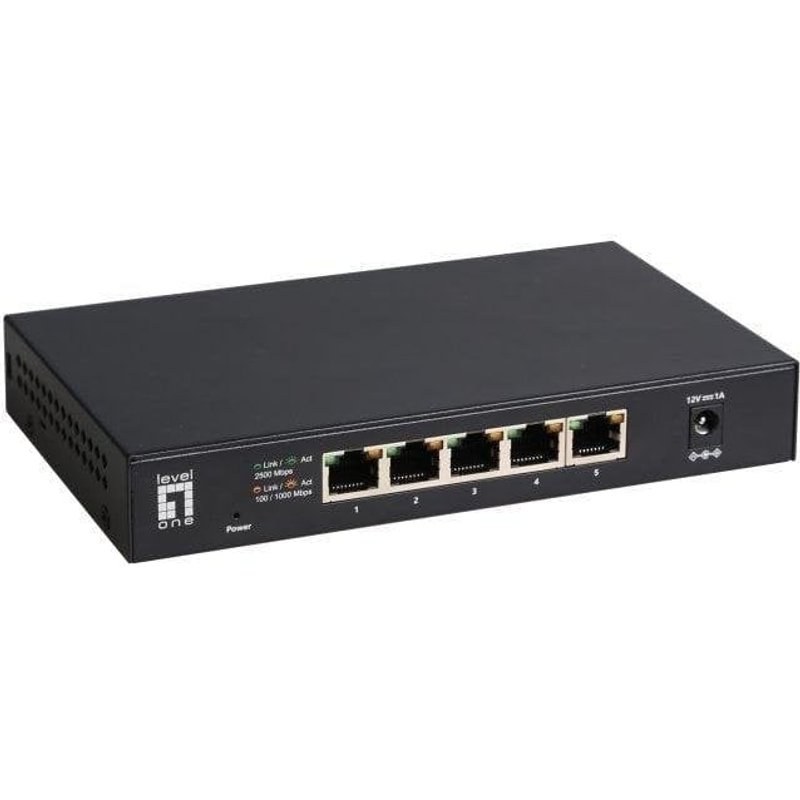 Switch LevelOne GEU-0525 5 Ports 2.5G Ethernet Sans Ventilateur Mur