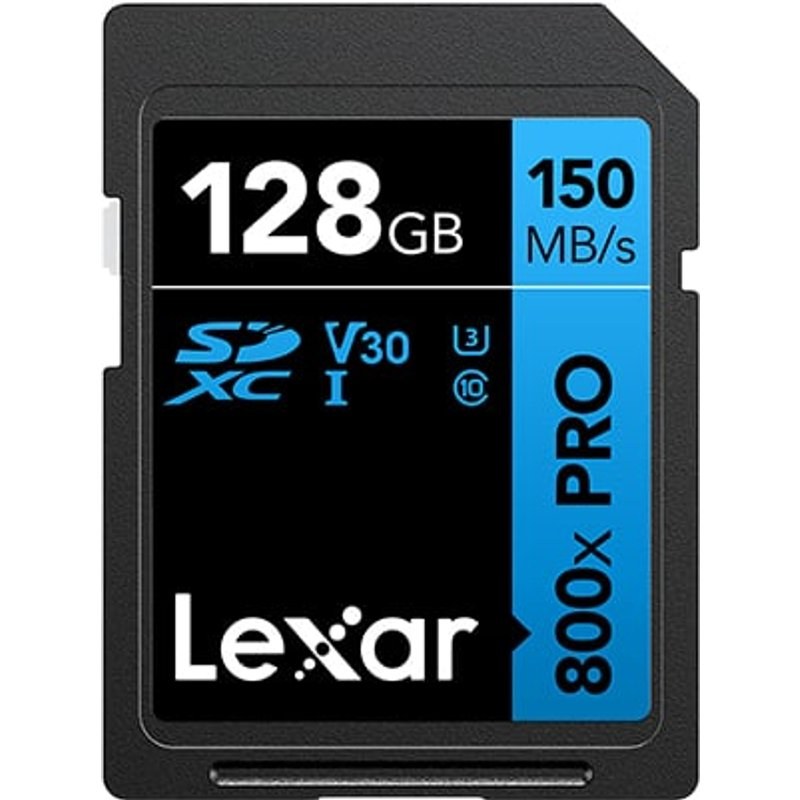 Carte SD Lexar hautes performances 800XPRO 128 Go UHS-I 150 Mo/s V30 U3 résistante