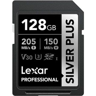 Carte SD Lexar Professional SILVER PLUS 128 Go UHS-I U3 V30 205 Mo/s résistante