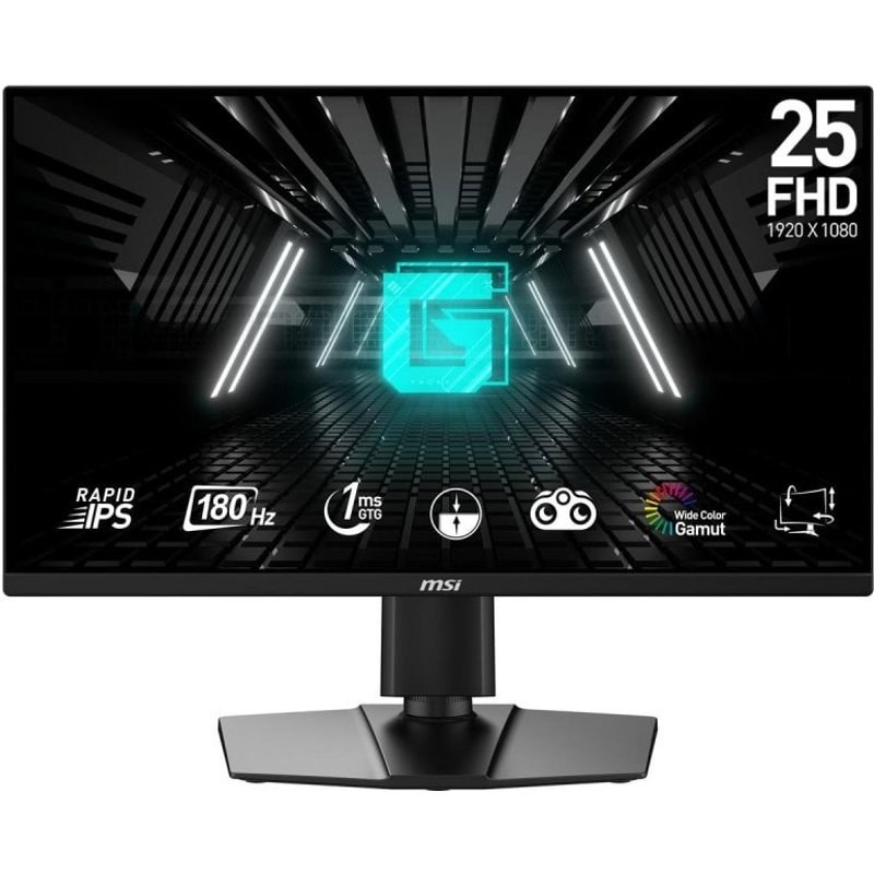 Écran de jeu MSI G255PF E2 24,5 pouces 1080P 180 Hz IPS réglable en hauteur et pivotant