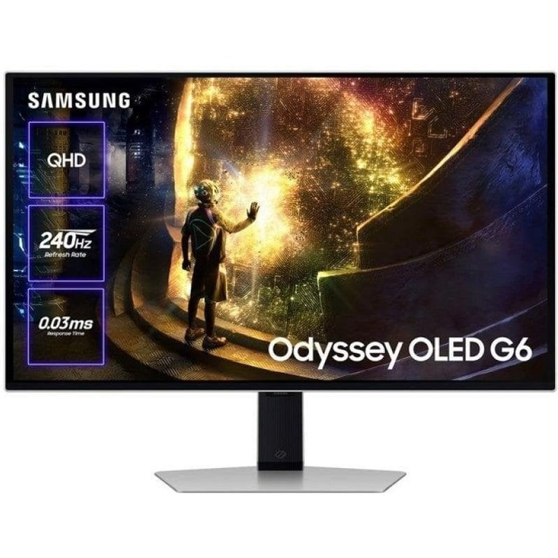 Écran PC Samsung Odyssey OLED G6 G61SD 27" QHD 240 Hz OLED FreeSync G-SYNC HDR10+ 0,03 ms Argent