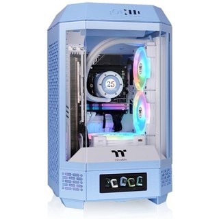 Mini-tour Thermaltake Bleu SPCC Écran LCD Fenêtre latérale Mini-ITX