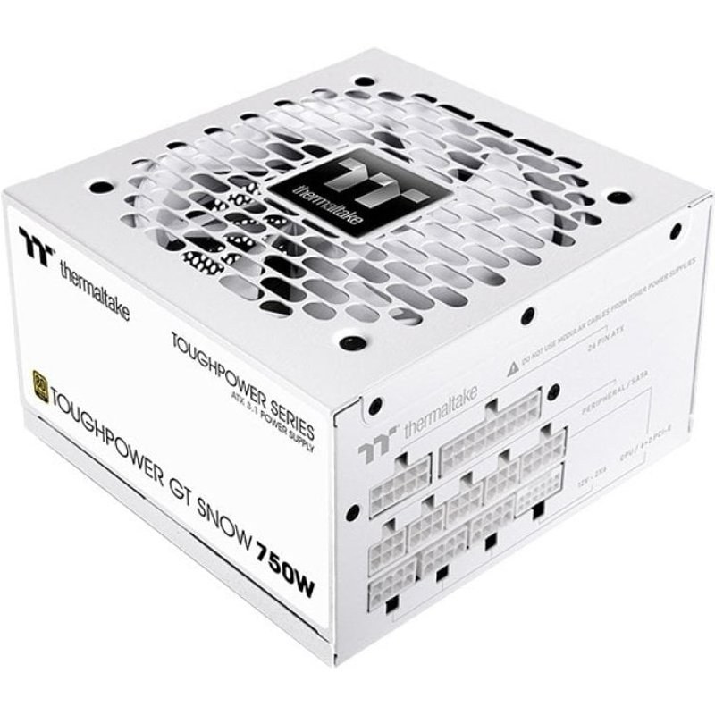 Alimentation modulaire ATX 3.1 Thermaltake 750 W 80+ Gold Toughpower GT, blanche