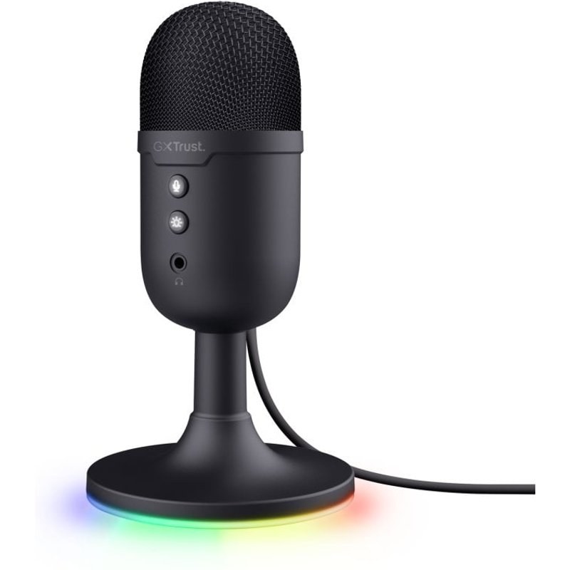Microphone cardioïde compact USB Trust GXT 234 Yunix RGB avec sortie casque