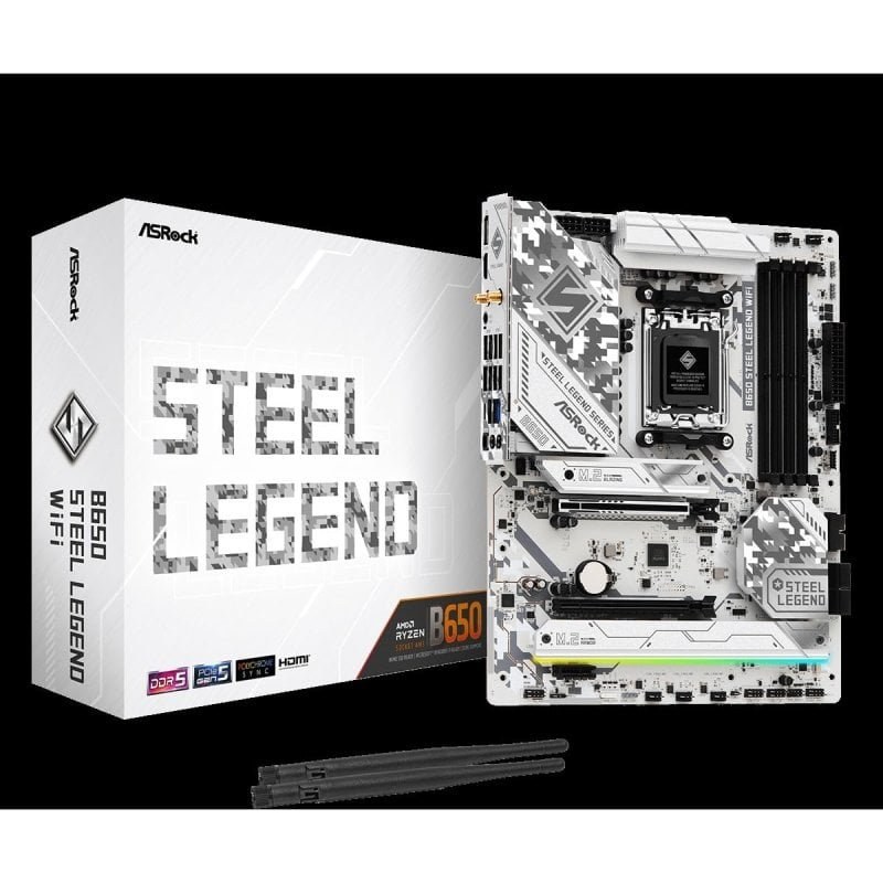 Carte mère Asrock B650 ATX AM5 Steel Legend Wi-Fi 6E DDR5 192 Go M.2 RAID RGB