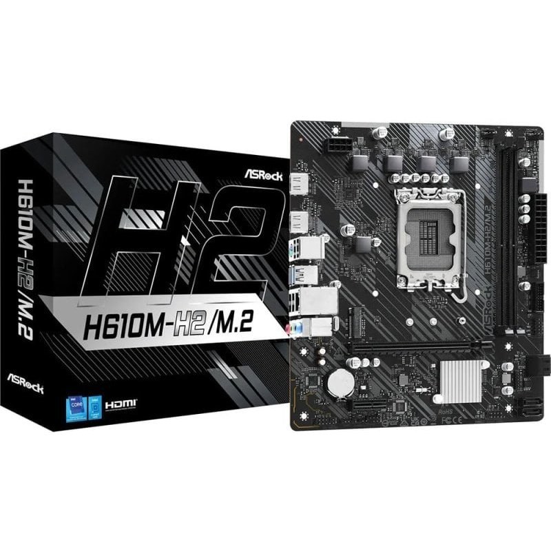 Carte mère Asrock H610 Intel H610 LGA 1700 Micro ATX H610M-H2/M.2 DDR4 M.2 PCIe