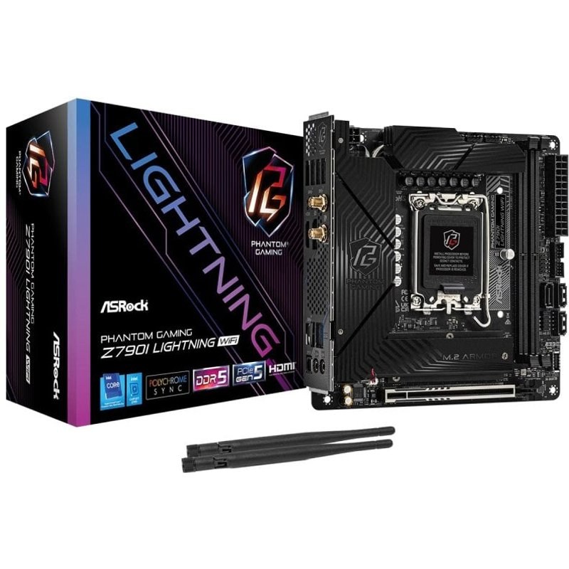 Carte mère ASRock Z790I Intel Z790 LGA 1700 Mini ITX Phantom Gaming Lightning Wi-Fi DDR5 RGB