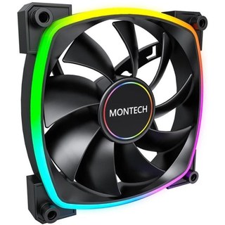 Ventilateur supplémentaire hexagonal Montech AX140 PWM 140 mm 1 600 tr/min RGB, patins