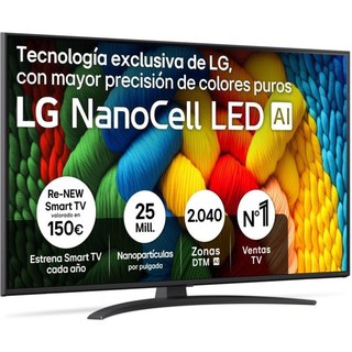 TV LG NanoCell 50NANO81A6A 50" 4K UltraHD 60 Hz Smart TV WebOS HDR10 Nano Color