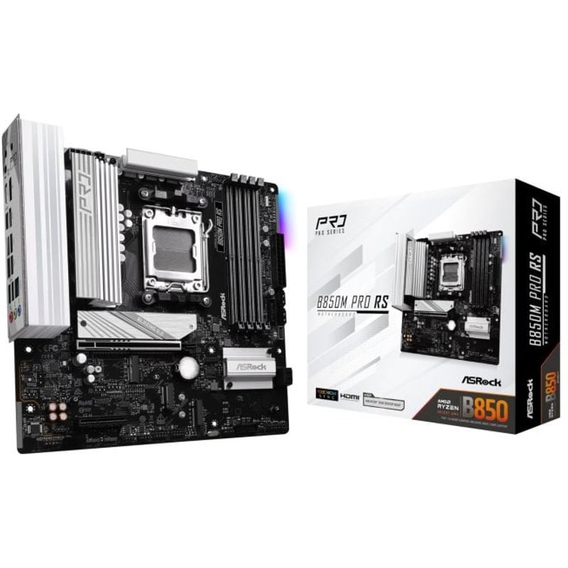 Carte mère ASRock B850M Pro RS AM5 Micro ATX DDR5 PCIe 4.0/5.0 USB-C pour jeux/création
