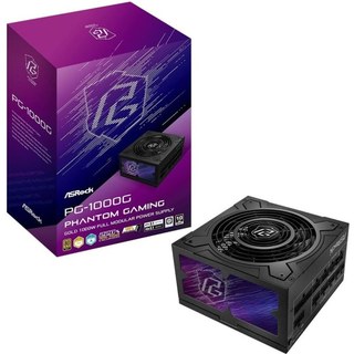 Alimentation modulaire multi-rails Asrock 1000 W 80+ Gold Phantom Gaming, garantie 5 ans