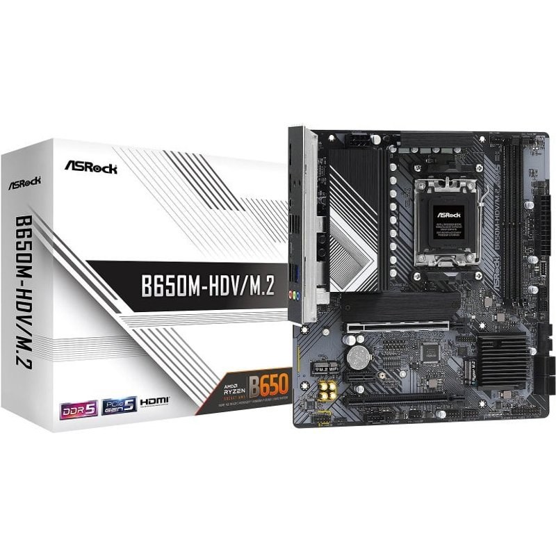 Carte mère Asrock B650 Micro ATX Socket AM5 DDR5 PCIe 4.0 RAID USB 3.2 2.5GBE