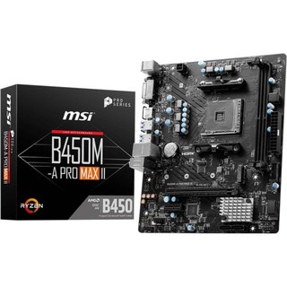 Carte mère MSI B450 B450M-A PRO MAX II AM4 Micro-ATX M.2 DDR4 64 Go USB 4K