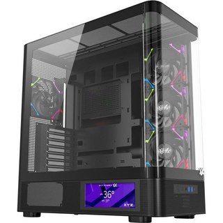 Boîtier PC XYZ QUANTUM PRO en verre incurvé, écran 6,2 pouces, prise en charge GPU 400 mm