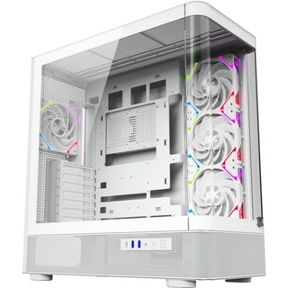 XYZ Quantum Tower Double Curved Glass 4XVORTEX A-RGB ATX/420 mm Liquid USB-C Noir/Blanc