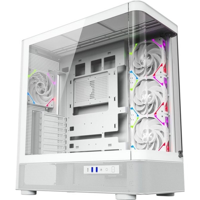 XYZ Quantum Tower Double Curved Glass 4XVORTEX A-RGB ATX/420 mm Liquid USB-C Noir/Blanc
