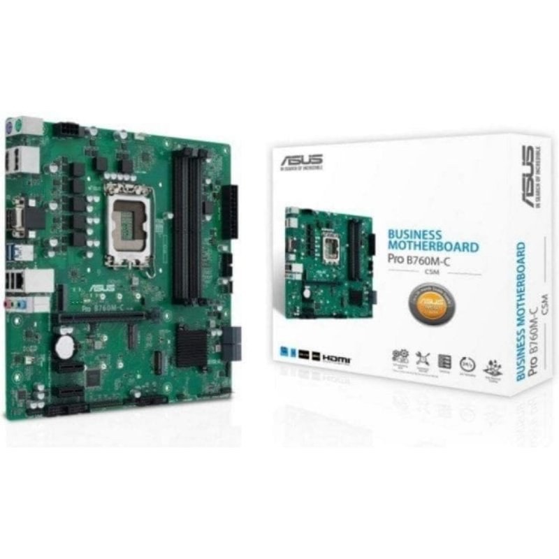 Placa Base ASUS PRO B760M-C-CSM B760 LGA 1700 DDR5 micro ATX M.2 RAID PCIe 4.0