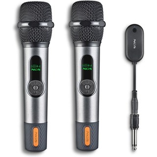 Microphone dynamique sans fil NGS 2,4 GHz avec écran, batterie et double récepteur