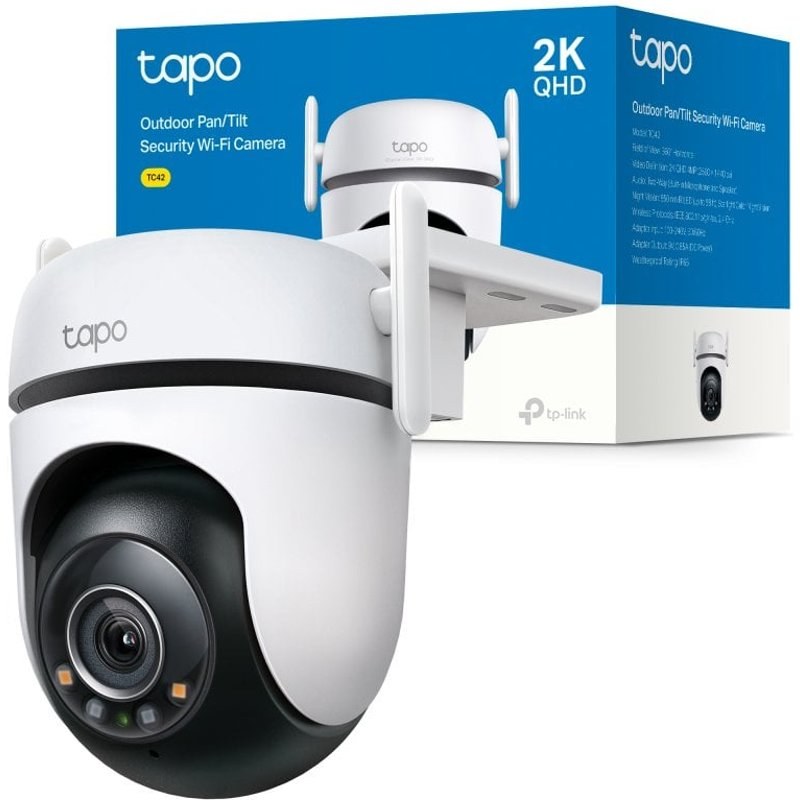 tapo-by-tp-link Caméra de surveillance TP-Link Tapo TC42 2K Vision Nocturne Intérieur et Extérieur Détection