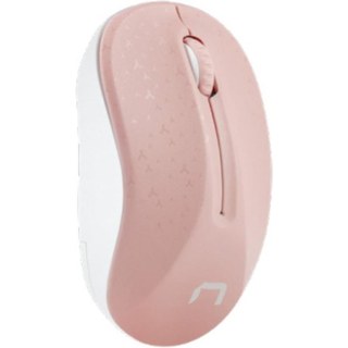 Souris NATEC Toucan sans fil ambidextre 1600 DPI rose et blanche