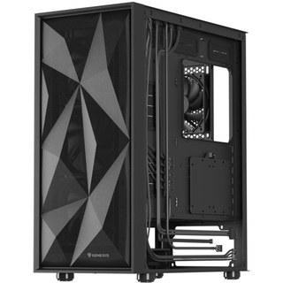 Boîtier GENESIS Diaxid 605F Midi Tower Noir avec Support AIO 420 et 5 Ventilateurs