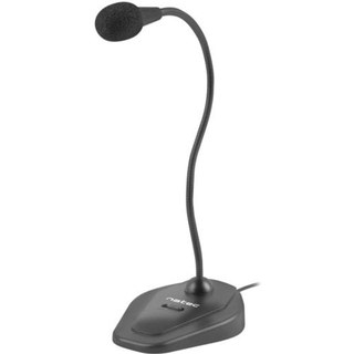 Microphone 2 voies Natec Giraffe, jack 3,5 mm, omnidirectionnel, noir, avec base stable