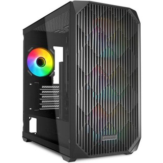 Boîtier Sharkoon MK3 RGB Micro Tour Noir avec Ventilateurs Préinstallés