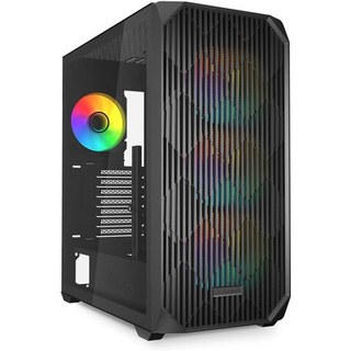 Boîtier Sharkoon AK3 RGB Midi Tower Noir ATX avec 4 Ventilateurs RGB préinstallés