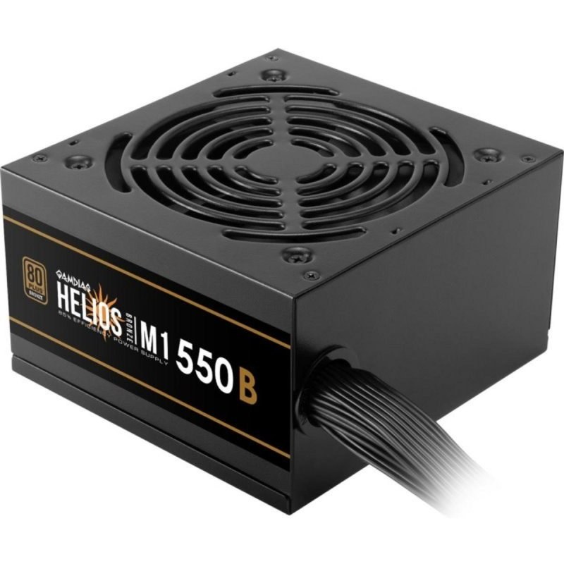 Alimentation ATX Gamdias Helios M1 550 W, noire, refroidissement silencieux, protection avancée