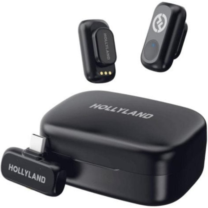 Microphone sans fil Hollyland LARK A1 Duo 2TX 1RX USB-C avec réduction du bruit 32 h