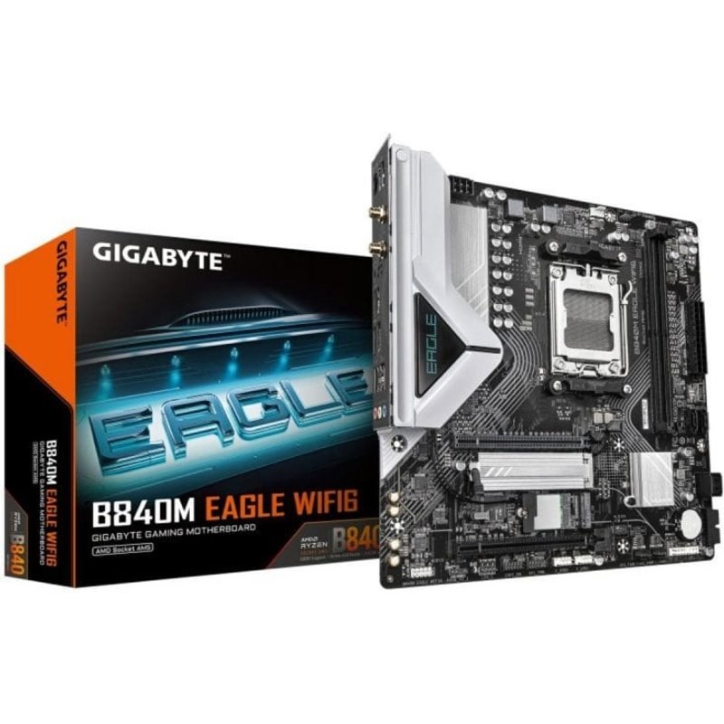 Gigabyte B840M EAGLE WIFI6 Carte Mère Micro ATX AM5 DDR5 7600 MHz Wi-Fi 6