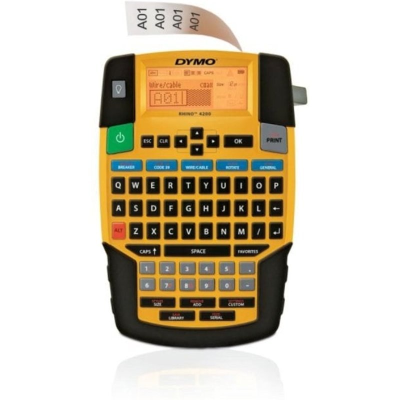 Étiqueteuse DYMO Rhino™ 4200 QWERTY, Ión de litio, Noir, Jaune