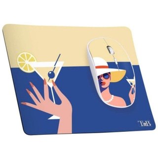 TNB Souris T'nB COCKTAIL EXCLUSIV sans fil ambidextre multicolore avec tapis et dongle USB