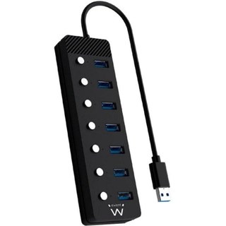 Hub USB Ewent EW1144 3 ports USB 2.0/1 port USB 3.2 Gris