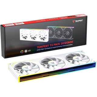Ventilateur supplémentaire Tempest TX 120 mm ARGB PWM 1800RPM pack 3 modulaire blanc