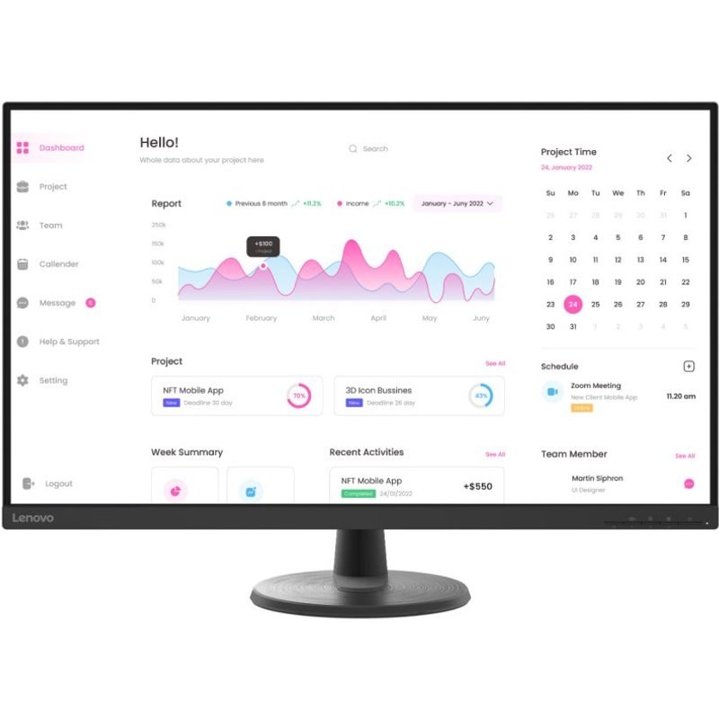 Lenovo Moniteur D32 40 Va Flicker Free