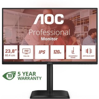 Moniteur AOC 24E4U 23.8" FHD 120 Hz IPS Haut Ajustable Noir