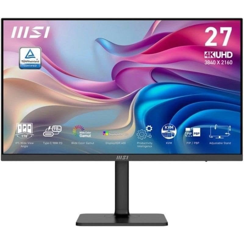 Écran PC MSI Modern MD272UPHG 27" Ultra HD 4K 60 Hz IPS USB-C 98W KVM HDR400 Haut-parleurs