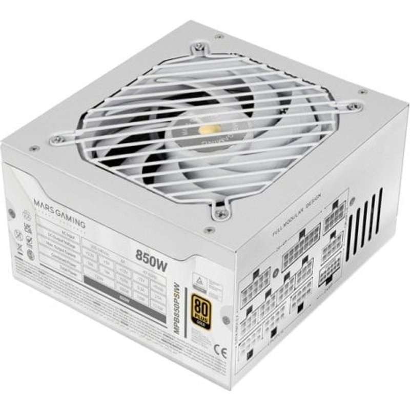 Alimentation ATX entièrement modulaire Mars Gaming MPB850PSI 850 W, garantie 10 ans, 80PLUS