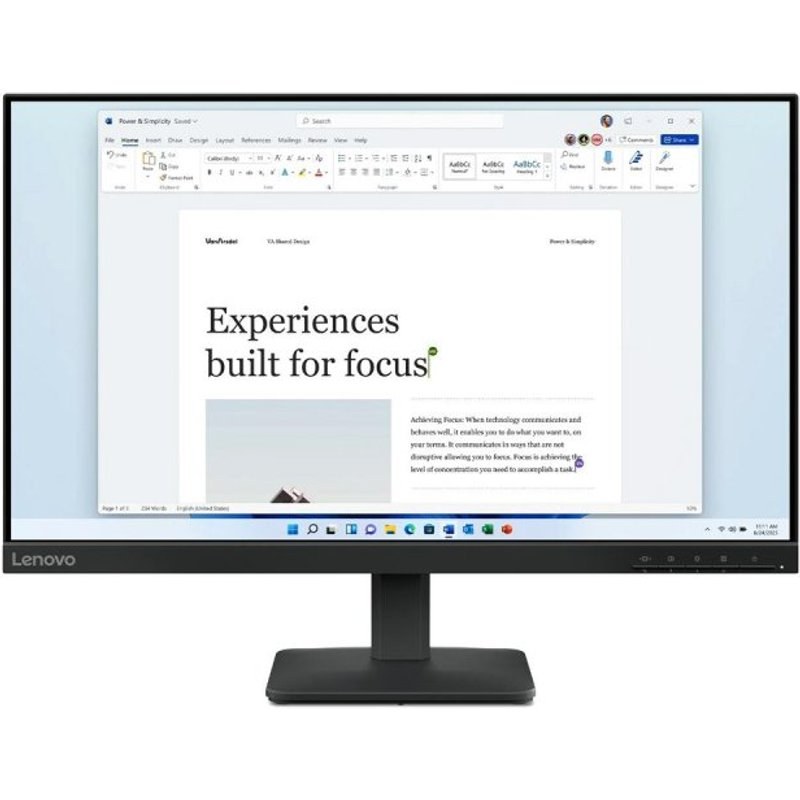 Moniteur Lenovo L24-4E 23.8" FullHD 100 Hz IPS Noir