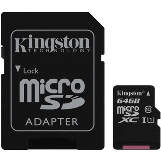 Kingston Technology microSDXC 64 Go UHS-I Classe 10, 45 MB/s, Résistante à l'eau