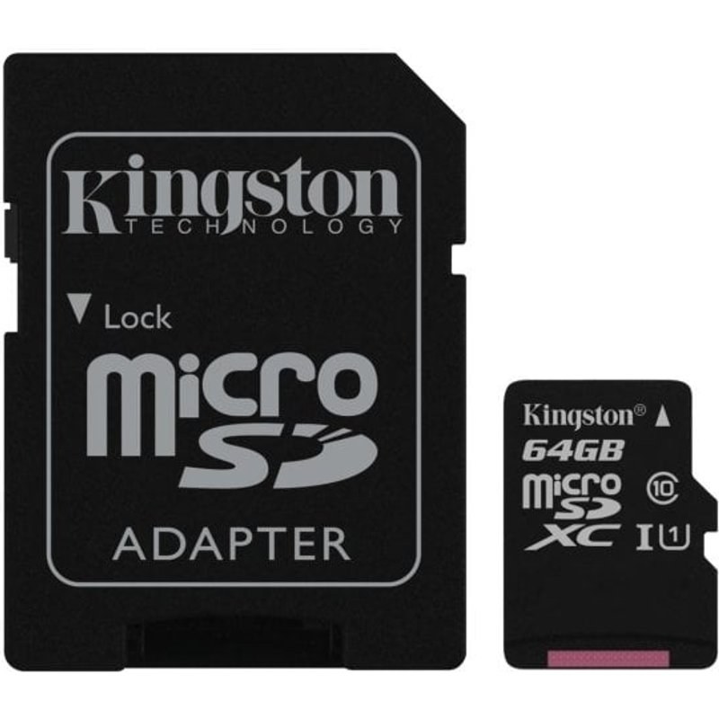 Kingston Technology microSDXC 64 Go UHS-I Classe 10, 45 MB/s, Résistante à l'eau