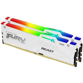 Mémoire RAM Kingston 64 Go DDR5 6400MT/s FURY Beast White RGB EXPO