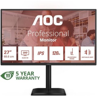 Moniteur AOC Q27E4U 27" QHD 2560X1440 120 Hz IPS Anti-lumière Bleue